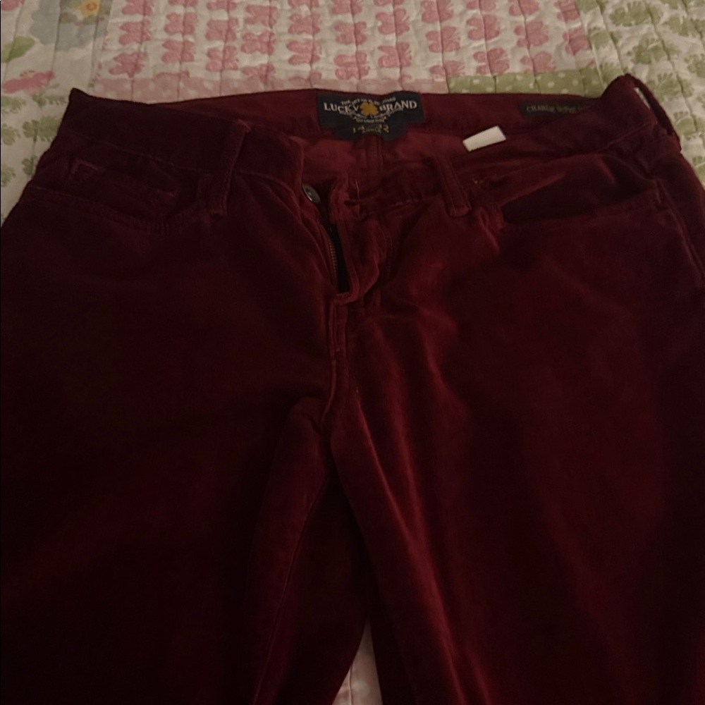 Lucky Brand Deep Red Ankle Pants - Picture 2 of 4